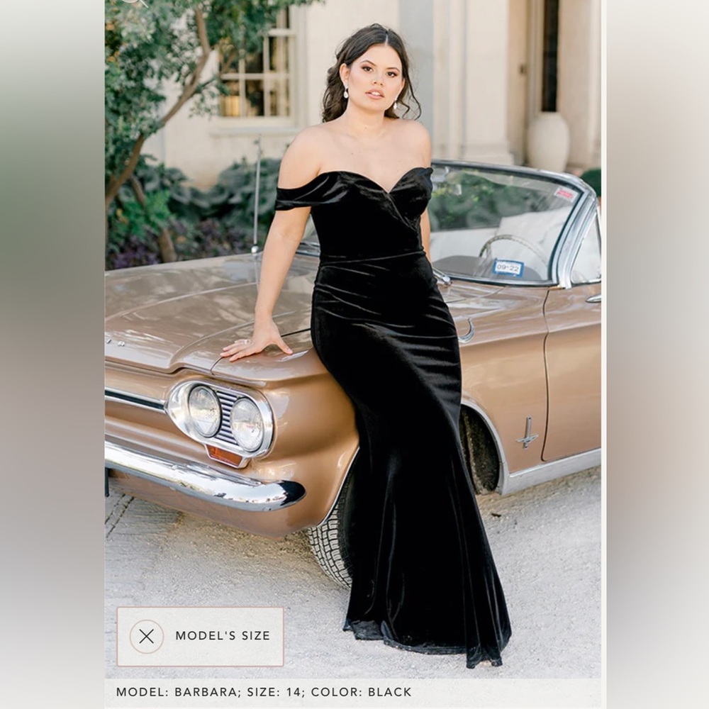 NWT.🖤DAZZLING Black Velvet Bridesmaid Dress